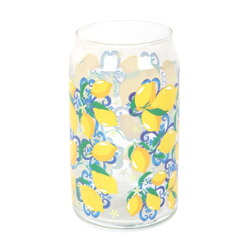 Something Different - Lemon Print Can Glass Verrerie - Multicolore